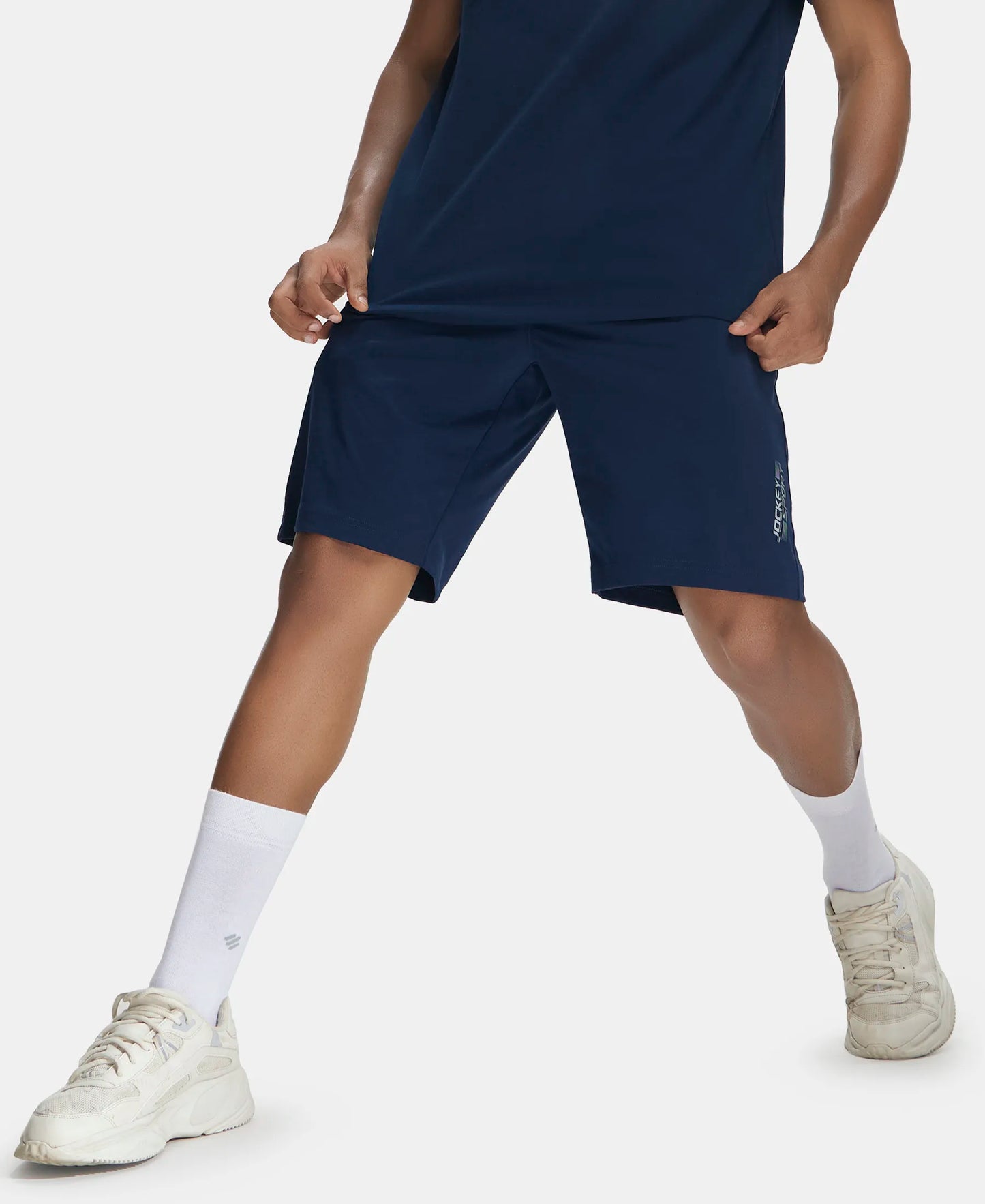 Super Combed Cotton Rich Shorts with StayFresh Treatment - Navy-5