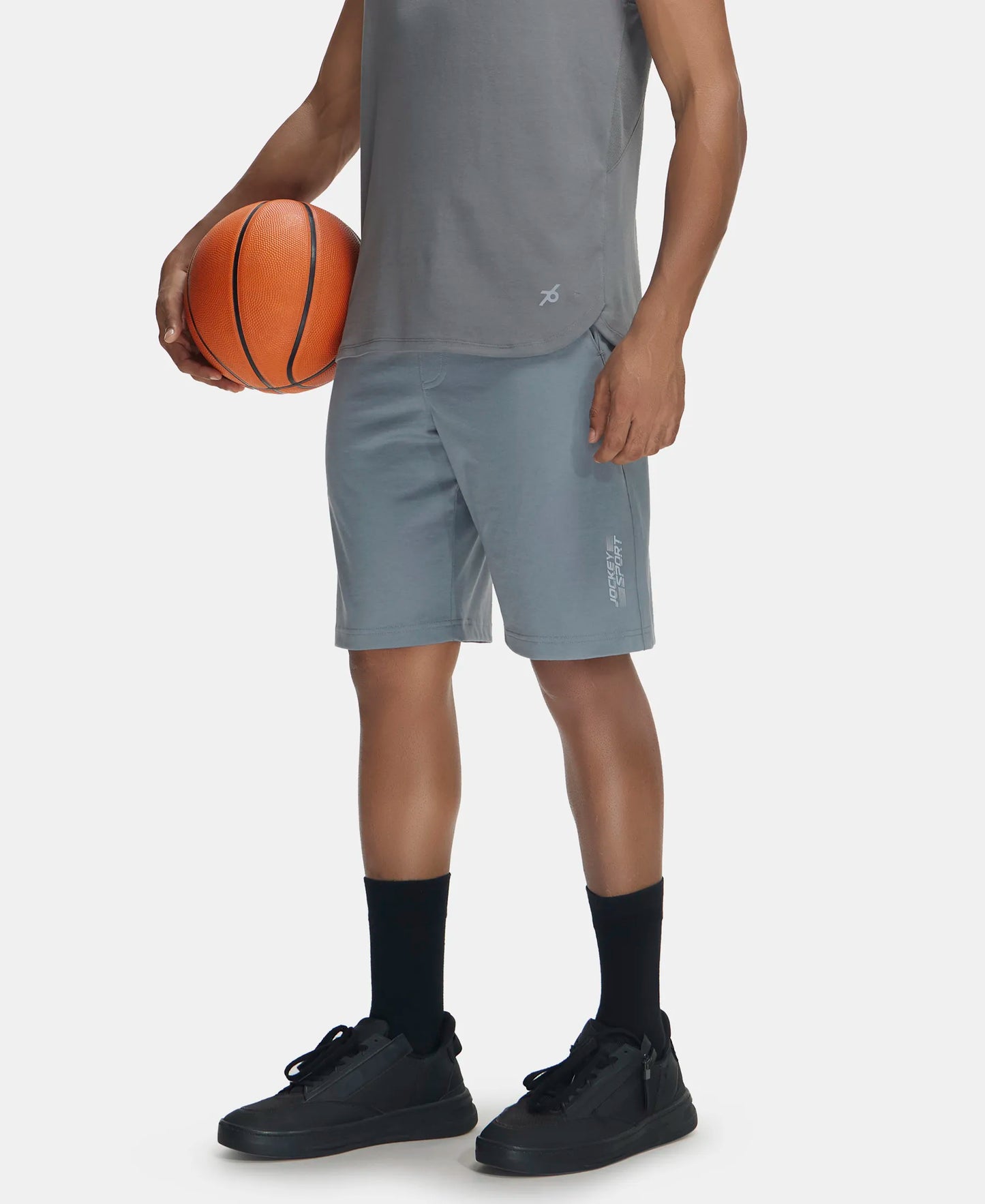 Super Combed Cotton Rich Shorts with StayFresh Treatment - Performance Grey-5