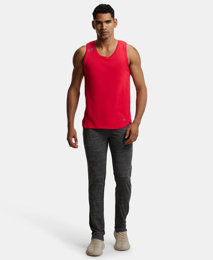 Super Combed Cotton Rich Trackpant with Zipper Pockets and StayFresh Treatment - Forest Dark Grey Melange-4