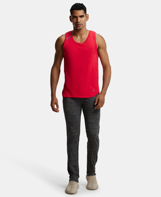 Super Combed Cotton Rich Trackpant with Zipper Pockets and StayFresh Treatment - Forest Dark Grey Melange-4