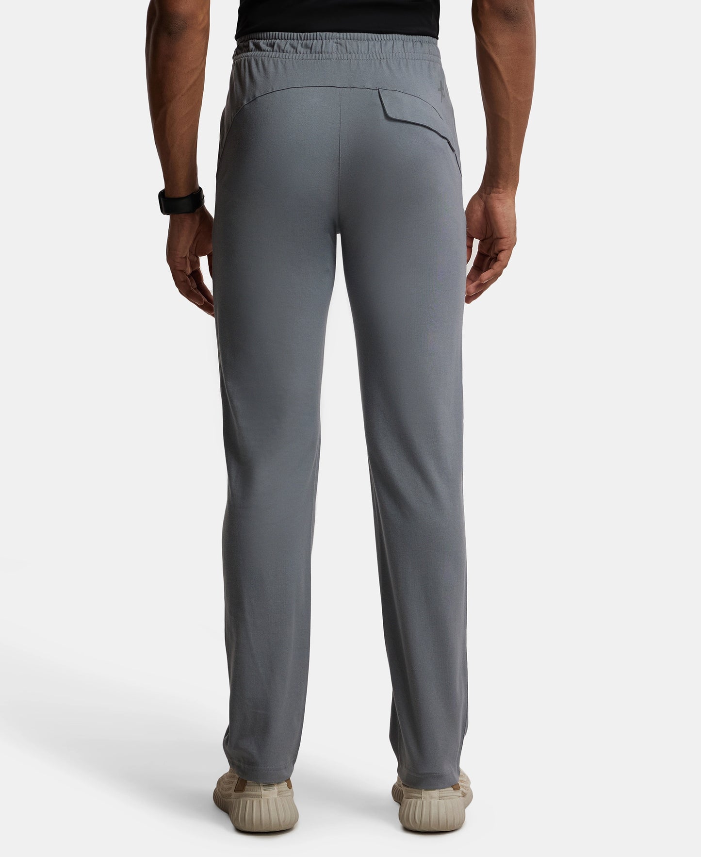 Super Combed Cotton Rich Trackpant with Zipper Pockets and StayFresh Treatment - Performance Grey-3
