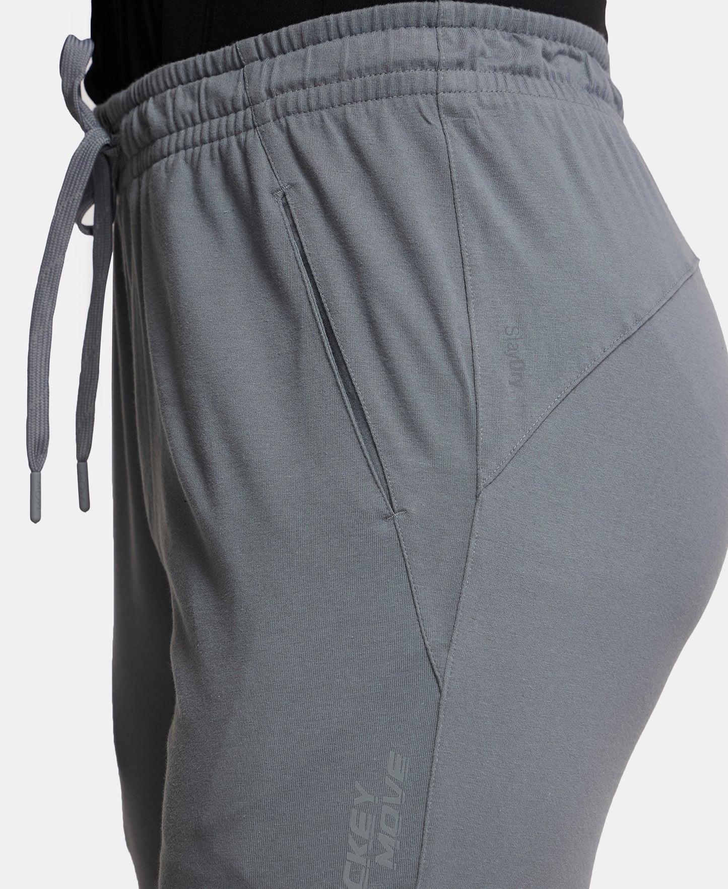 Super Combed Cotton Rich Trackpant with Zipper Pockets and StayFresh Treatment - Performance Grey-7
