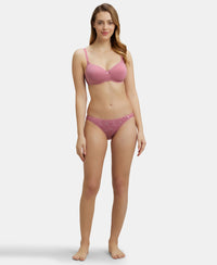Super Combed Cotton Elastane Low Waist Bikini With Concealed Waistband and StayFresh Treatment - Black print-4