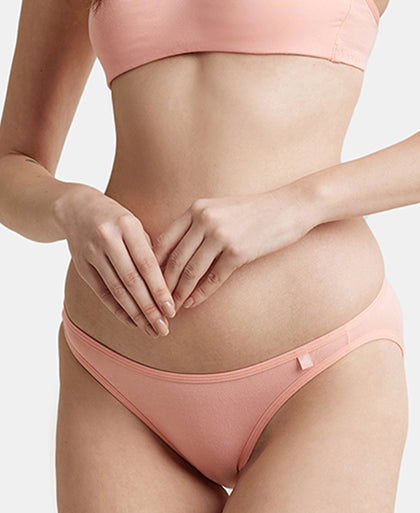 Super Combed Cotton Elastane Low Waist Bikini With Concealed Waistband and StayFresh Treatment - Candlelight Peach-5