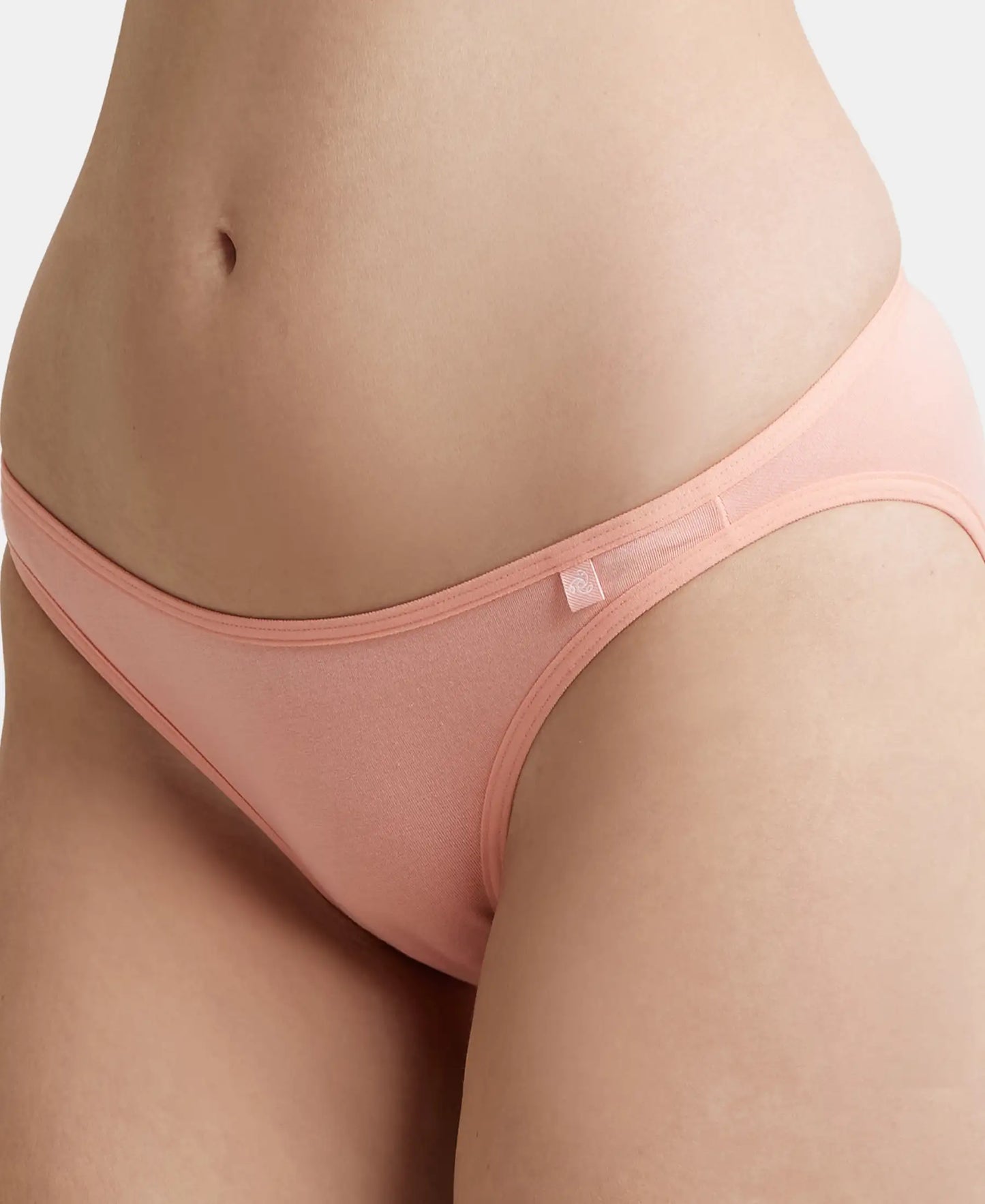 Super Combed Cotton Elastane Low Waist Bikini With Concealed Waistband and StayFresh Treatment - Candlelight Peach-6