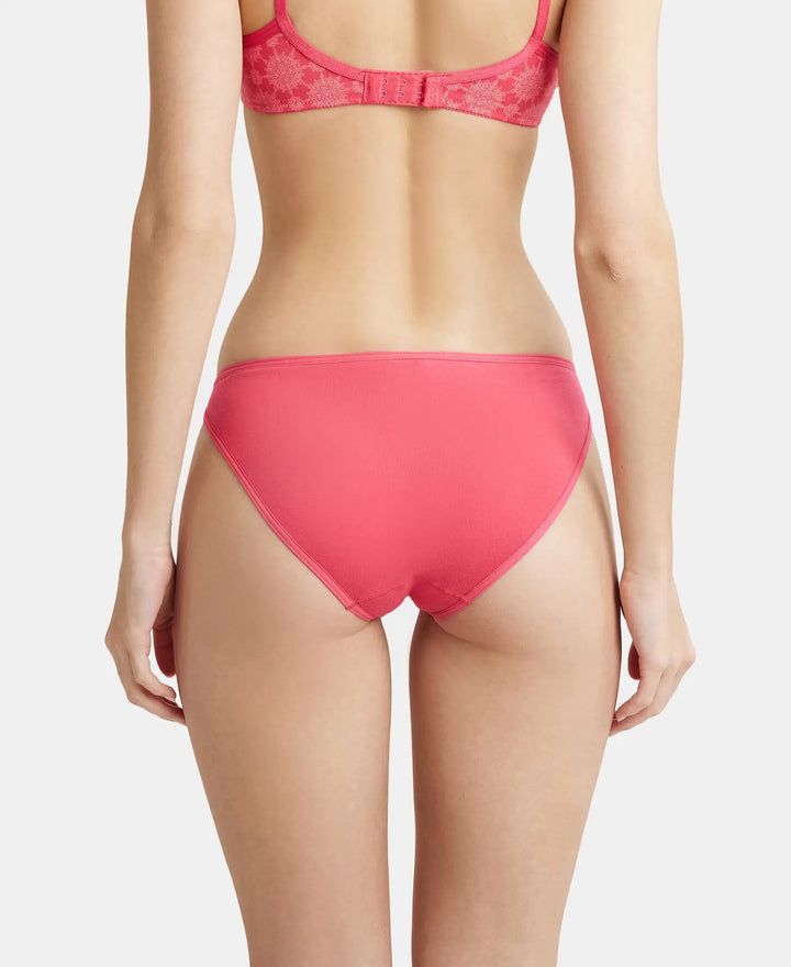Super Combed Cotton Elastane Low Waist Bikini With Concealed Waistband and StayFresh Treatment - Ruby-3