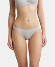 Super Combed Cotton Elastane Low Waist Bikini With Concealed Waistband and StayFresh Treatment - Steel Grey Melange-1
