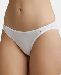 Super Combed Cotton Elastane Low Waist Bikini With Concealed Waistband and StayFresh Treatment - White-6
