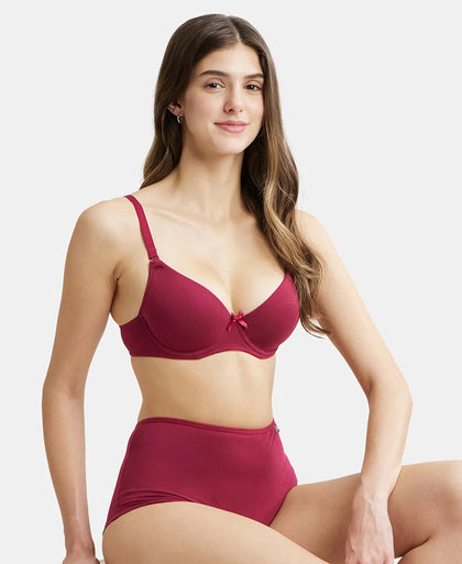 High Coverage Super Combed Cotton Elastane Boy Leg With Concealed Waistband and StayFresh Treatment - Beet Red-5