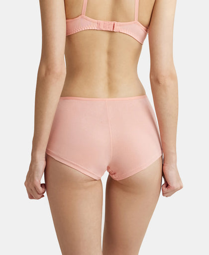 High Coverage Super Combed Cotton Elastane Boy Leg With Concealed Waistband and StayFresh Treatment - Candlelight Peach-3