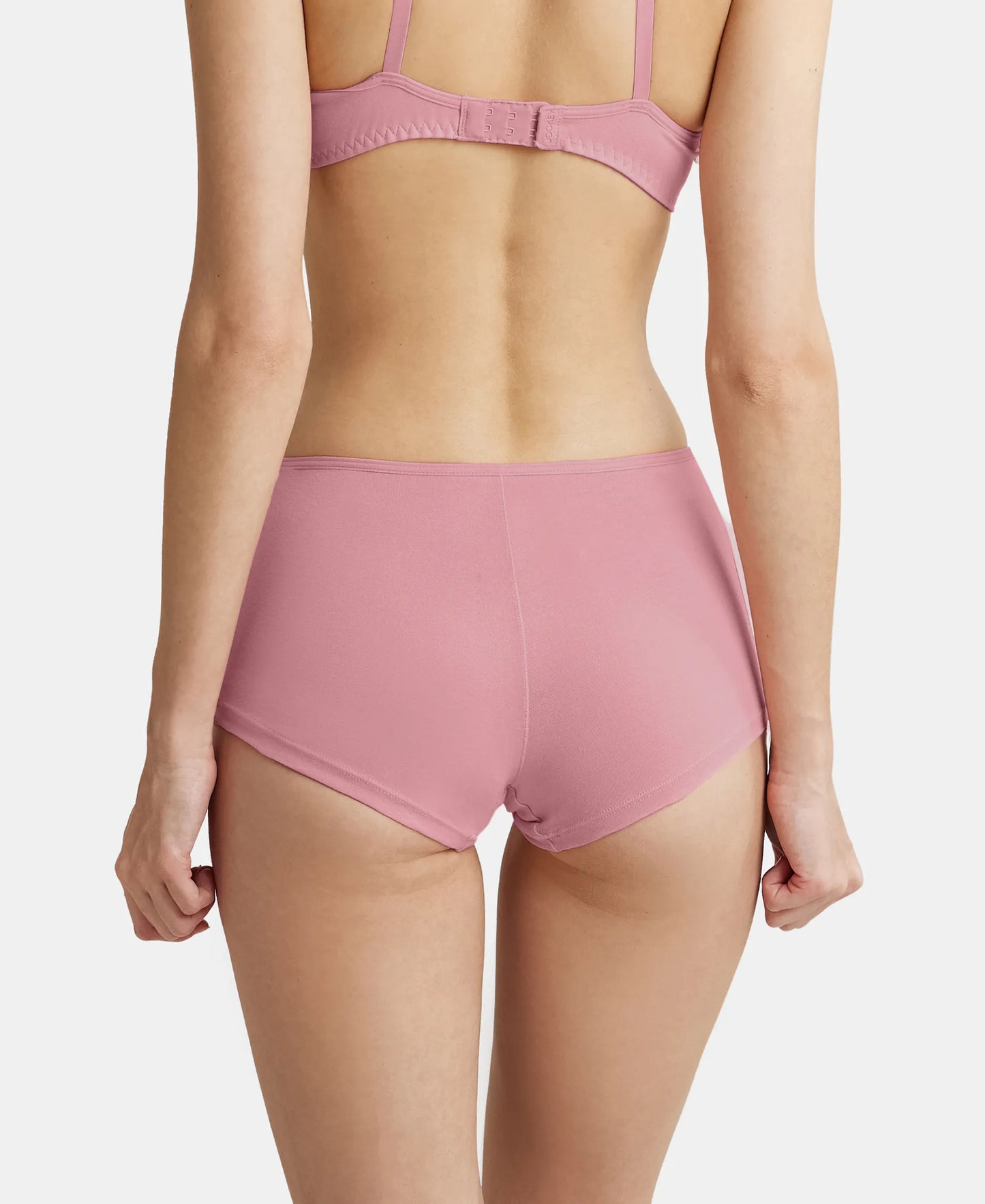High Coverage Super Combed Cotton Elastane Boy Leg With Concealed Waistband and StayFresh Treatment - Heather Rose-3