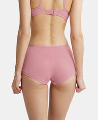 High Coverage Super Combed Cotton Elastane Boy Leg With Concealed Waistband and StayFresh Treatment - Heather Rose-3