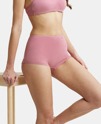 High Coverage Super Combed Cotton Elastane Boy Leg With Concealed Waistband and StayFresh Treatment - Heather Rose-5