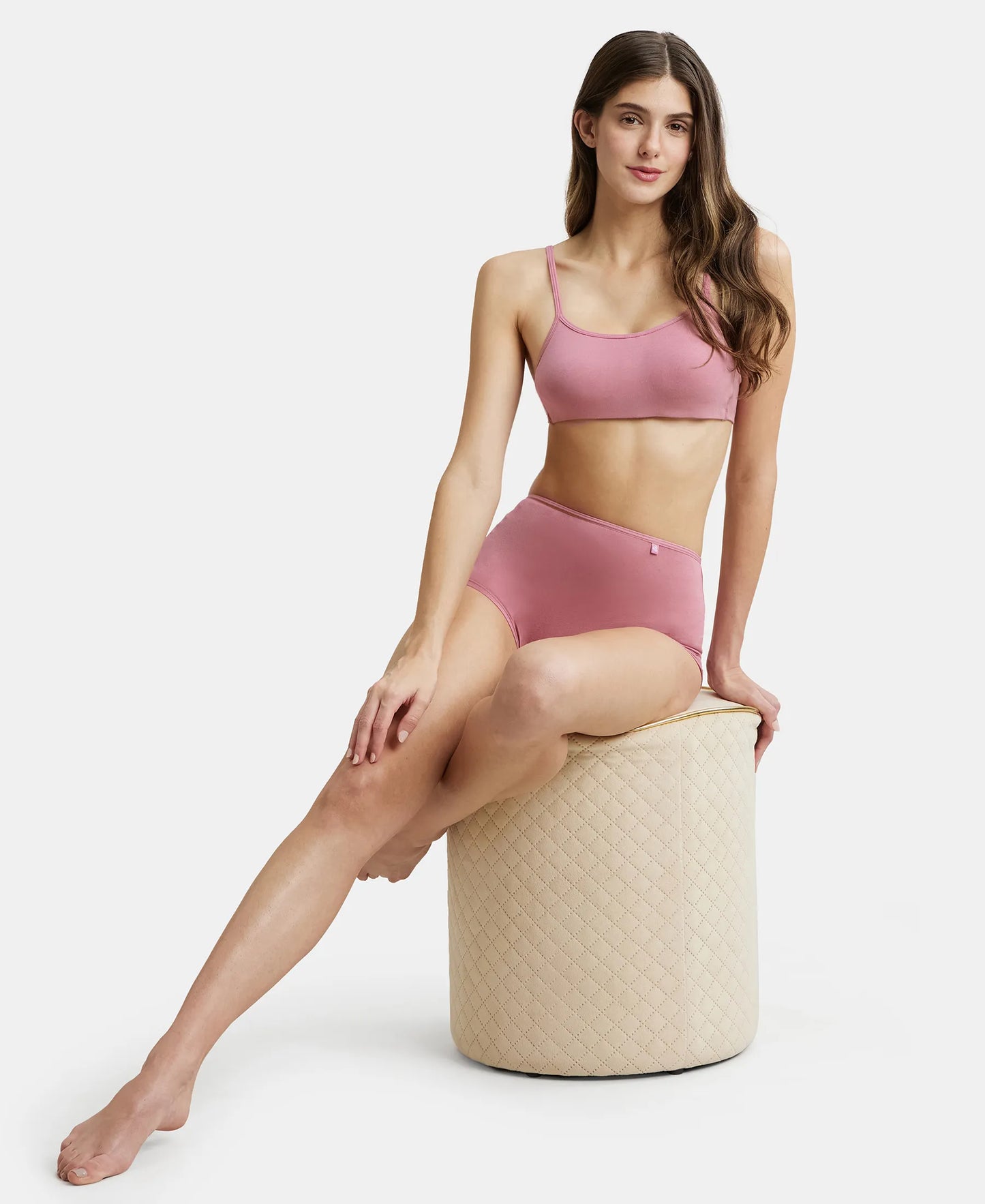 High Coverage Super Combed Cotton Elastane Boy Leg With Concealed Waistband and StayFresh Treatment - Heather Rose-6