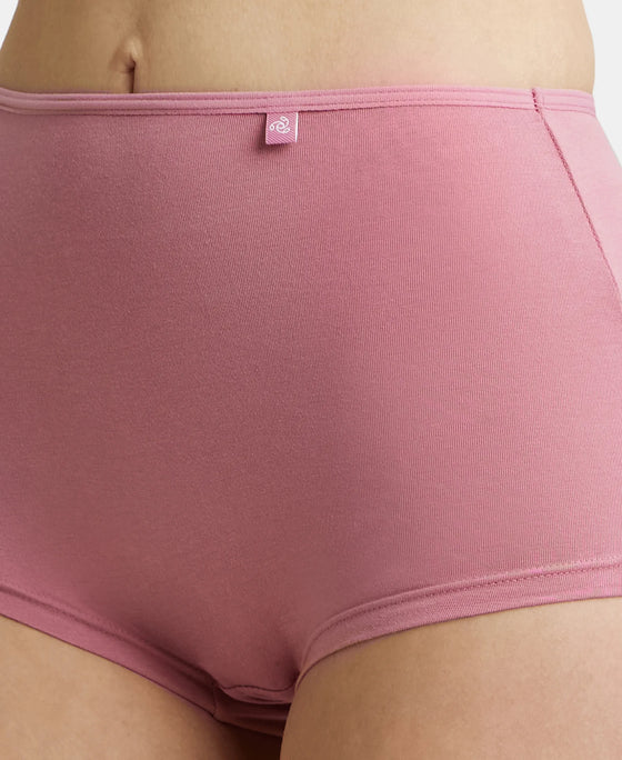 High Coverage Super Combed Cotton Elastane Boy Leg With Concealed Waistband and StayFresh Treatment - Heather Rose-7