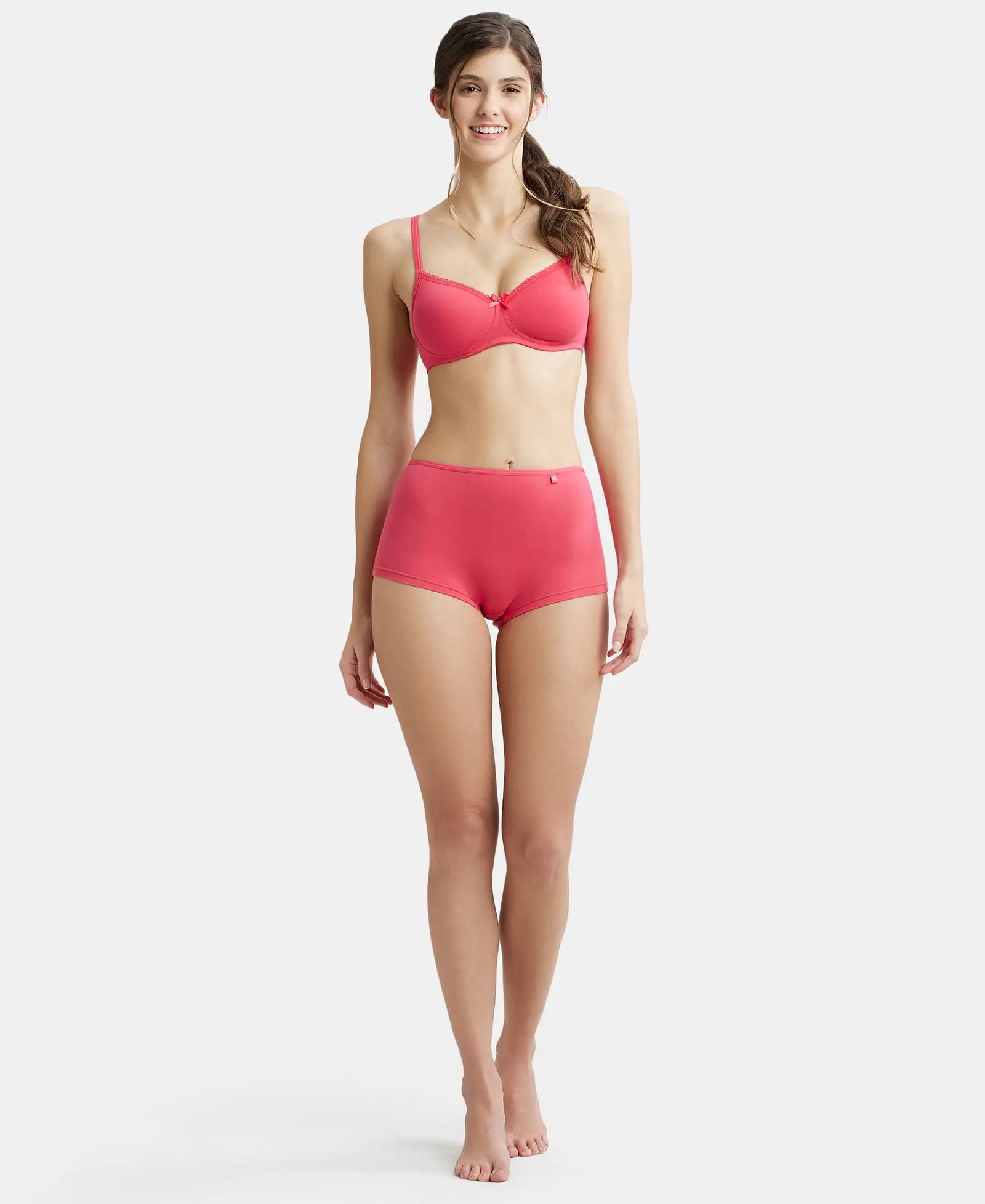 High Coverage Super Combed Cotton Elastane Boy Leg With Concealed Waistband and StayFresh Treatment - Ruby-4