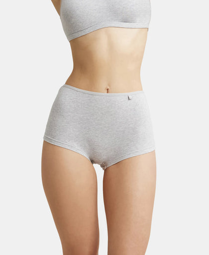 High Coverage Super Combed Cotton Elastane Boy Leg With Concealed Waistband and StayFresh Treatment - Steel Grey Melange-6