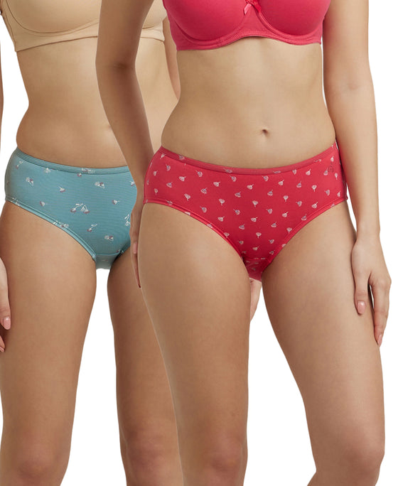 High Coverage Super Combed Cotton Elastane Hipster With Concealed Waistband and StayFresh Treatment - Assorted Prints-1