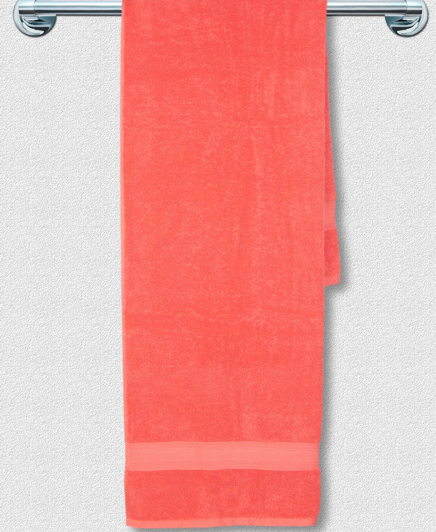 Cotton Terry Ultrasoft and Durable Solid Bath Towel - Coral-3