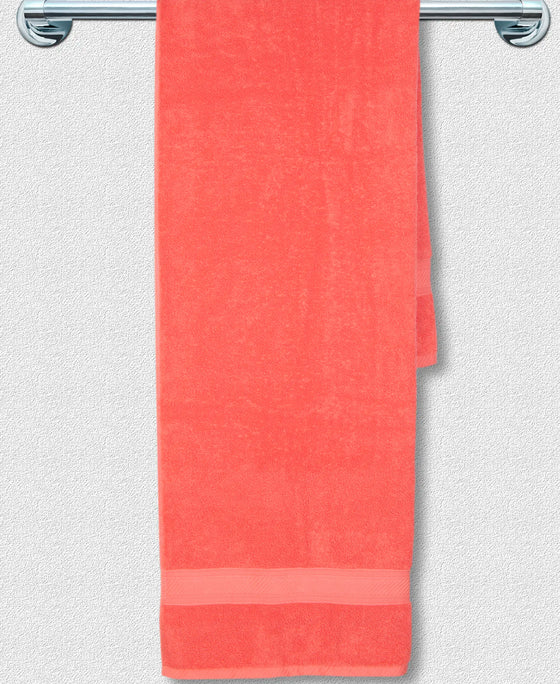 Cotton Terry Ultrasoft and Durable Solid Bath Towel - Coral-3