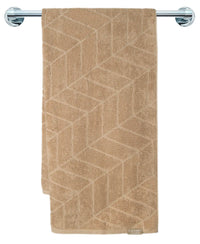 Cotton Terry Ultrasoft and Durable Patterned Bath Towel - Camel-3