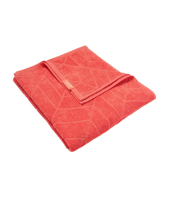 Cotton Terry Ultrasoft and Durable Patterned Bath Towel - Coral-2