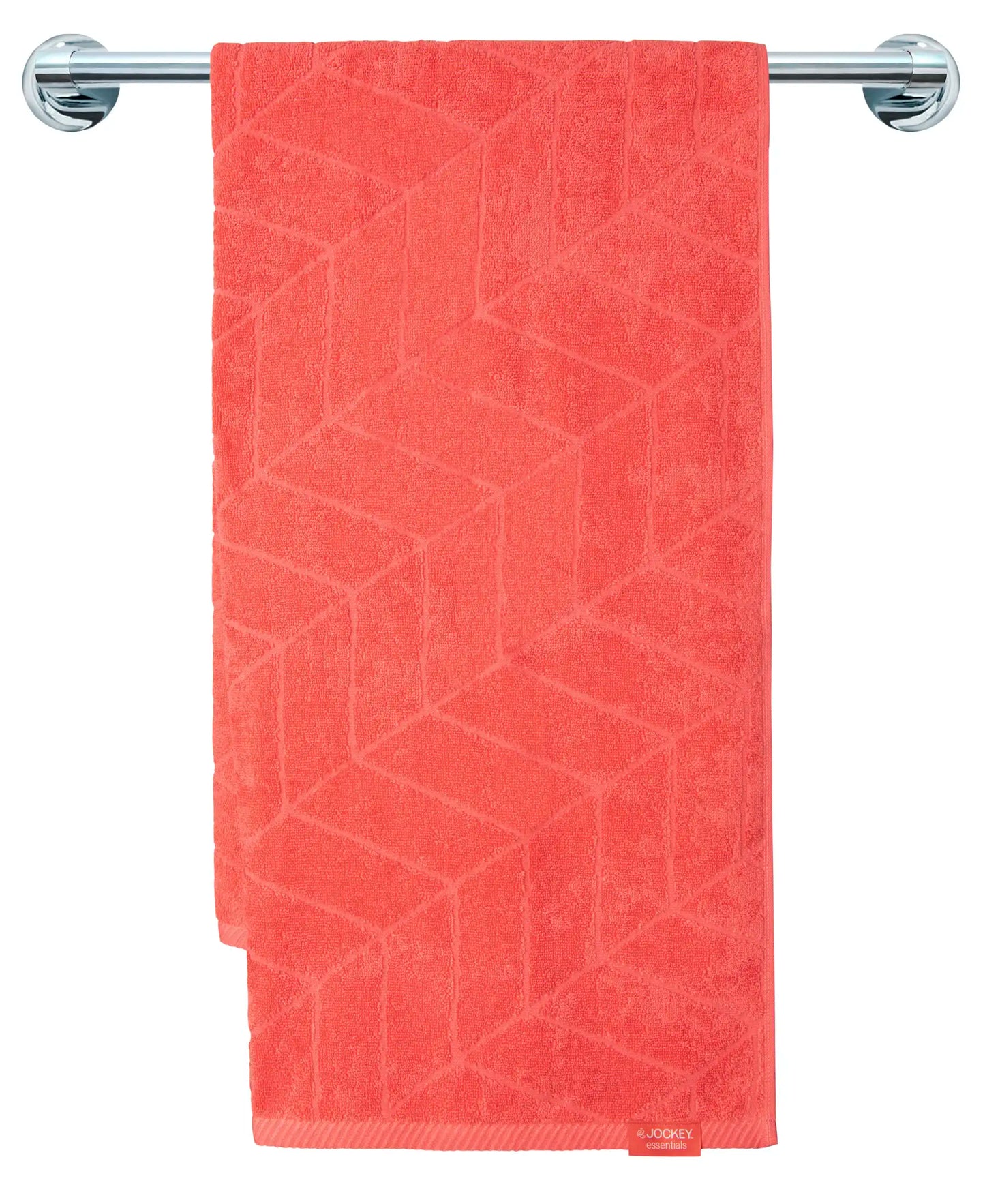 Cotton Terry Ultrasoft and Durable Patterned Bath Towel - Coral-3