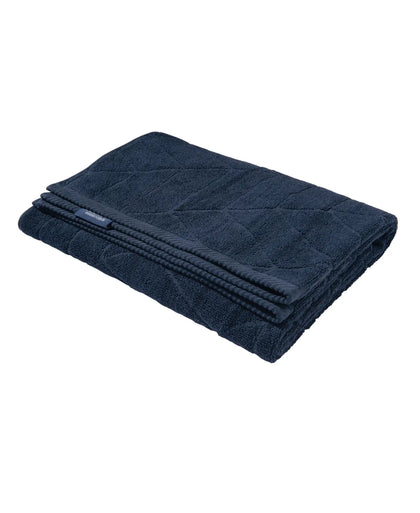 Cotton Terry Ultrasoft and Durable Patterned Bath Towel - Navy-1