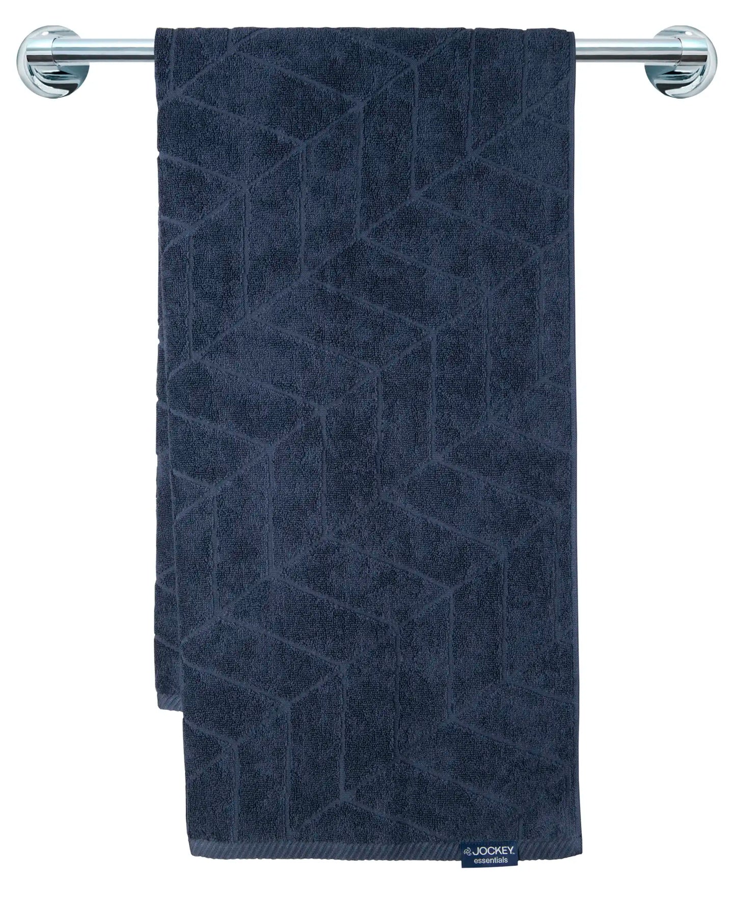 Cotton Terry Ultrasoft and Durable Patterned Bath Towel - Navy-3