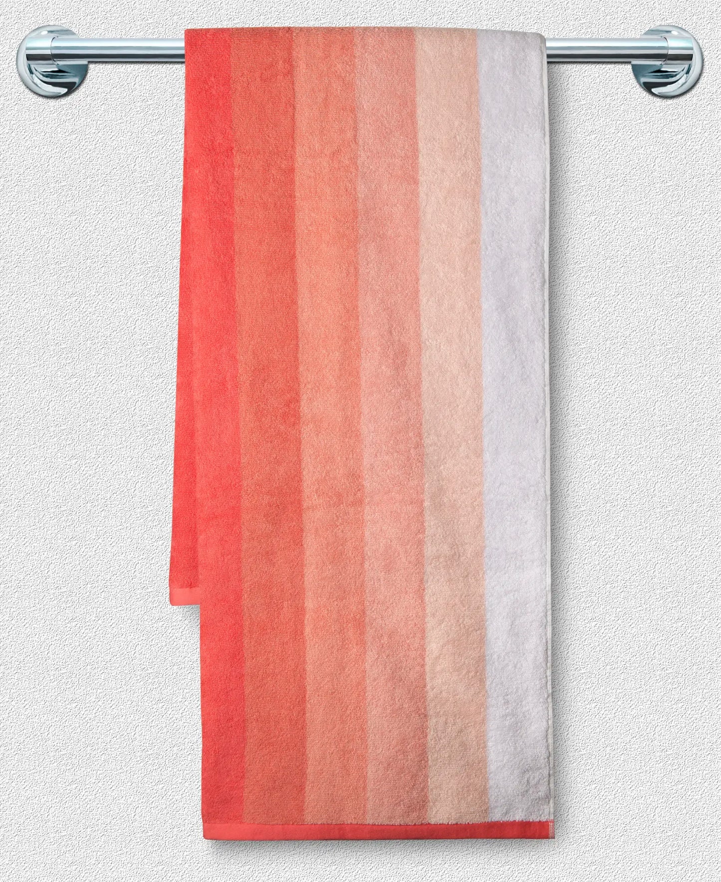 Cotton Terry Ultrasoft and Durable Striped Bath Towel - Coral-3