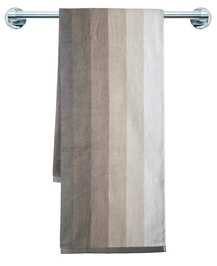 Cotton Terry Ultrasoft and Durable Striped Bath Towel - Grey-3