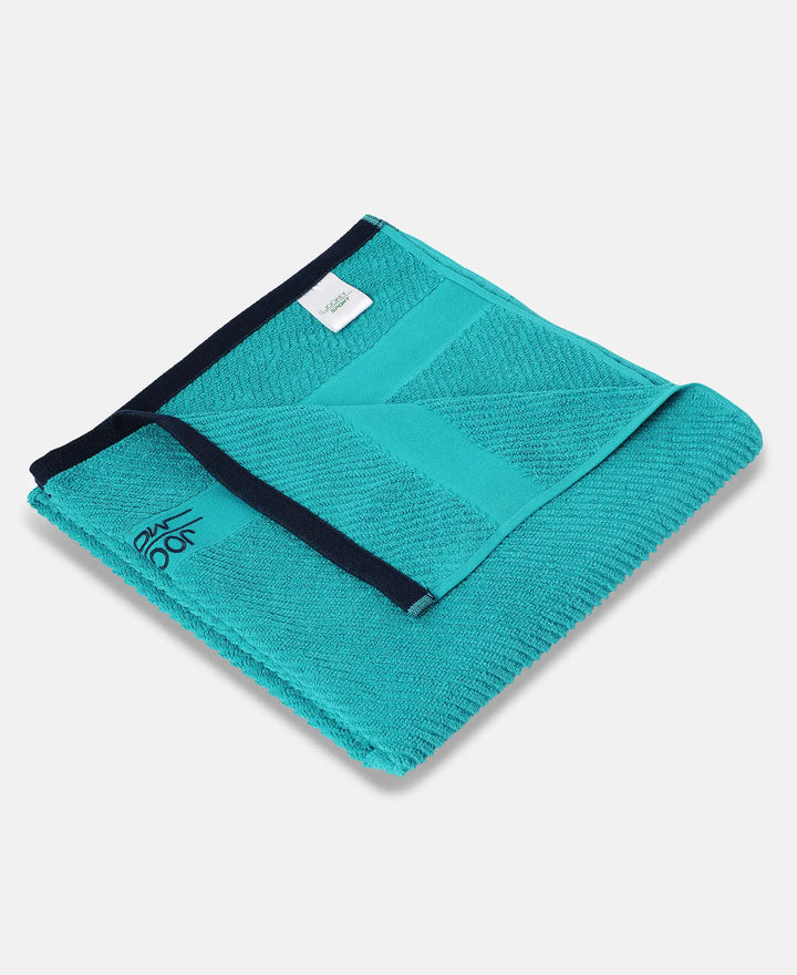 Cotton Rich Terry Ultrasoft and Durable Solid Bath Towel - Caribbean Turquoise-2