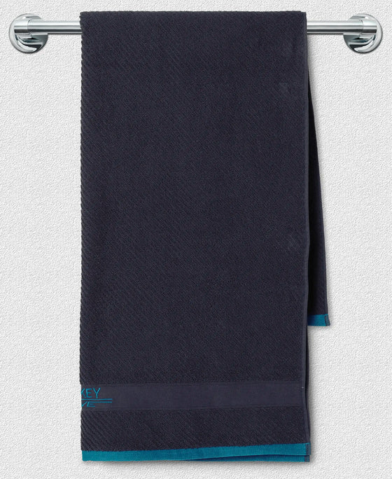Cotton Rich Terry Ultrasoft and Durable Solid Bath Towel - Navy-3