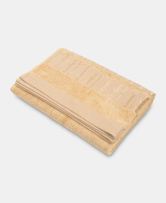 Bamboo Cotton Blend Terry Ultrasoft and Durable Bath Towel with Natural StayFresh Properties - Beige-1