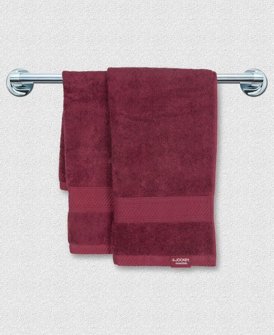 Cotton Terry Ultrasoft and Durable Solid Hand Towel - Burgundy-3