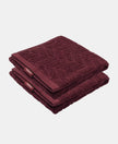 Cotton Terry Ultrasoft and Durable Patterned Hand Towel - Burgundy-1