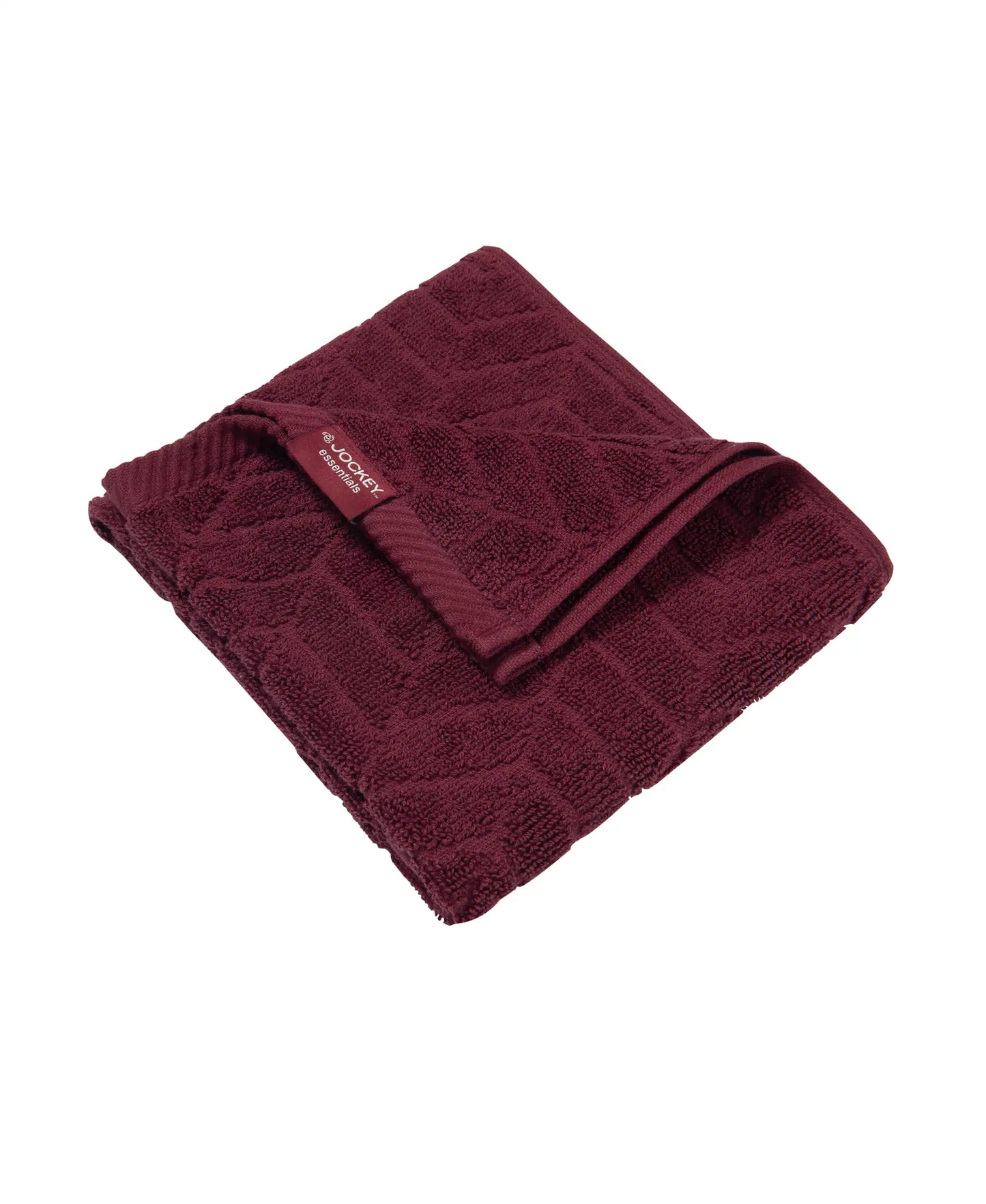 Cotton Terry Ultrasoft and Durable Patterned Hand Towel - Burgundy-3