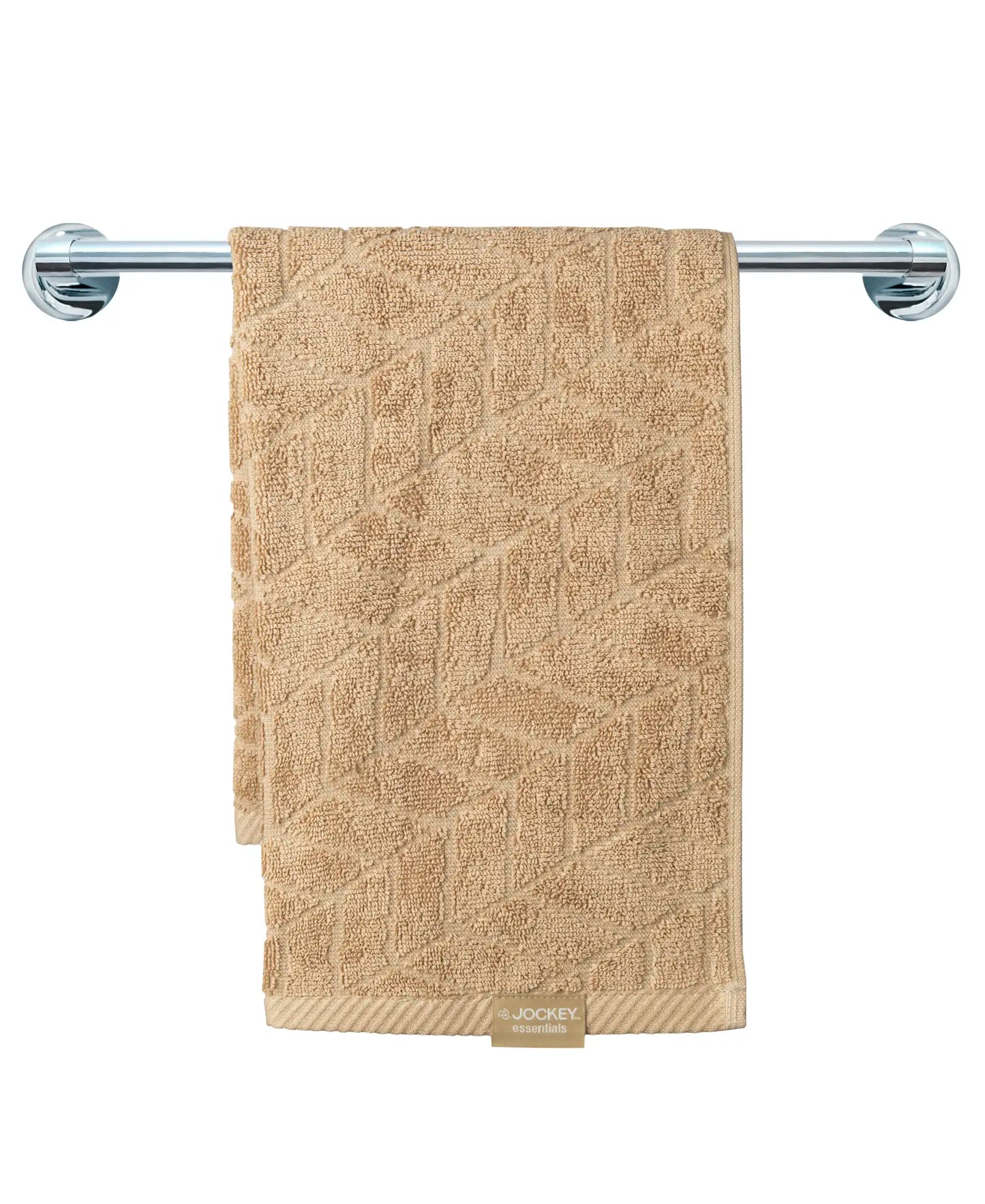 Cotton Terry Ultrasoft and Durable Patterned Hand Towel - Camel-4