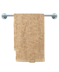 Cotton Terry Ultrasoft and Durable Patterned Hand Towel - Camel-4