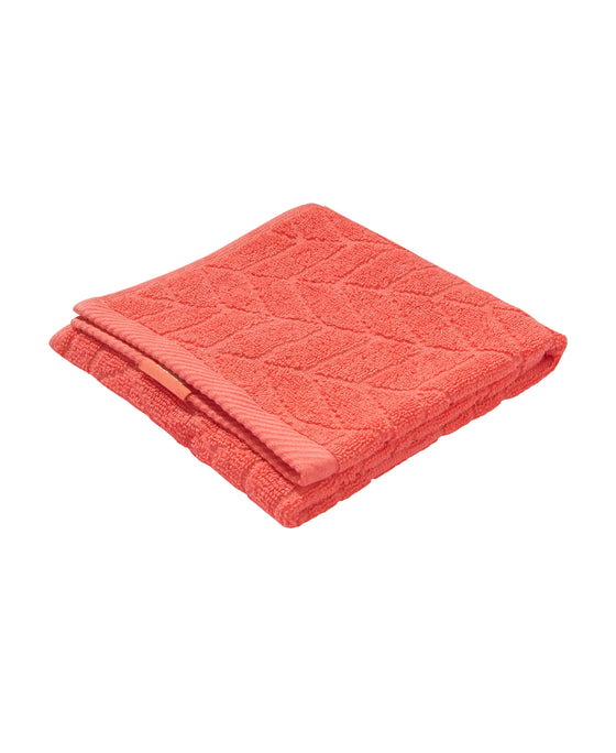 Cotton Terry Ultrasoft and Durable Patterned Hand Towel - Coral-2