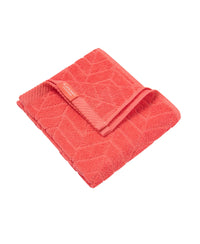Cotton Terry Ultrasoft and Durable Patterned Hand Towel - Coral-3
