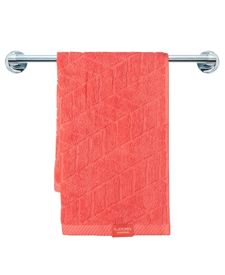 Cotton Terry Ultrasoft and Durable Patterned Hand Towel - Coral-4