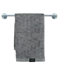 Cotton Terry Ultrasoft and Durable Patterned Hand Towel - Grey-4