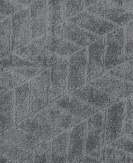 Cotton Terry Ultrasoft and Durable Patterned Hand Towel - Grey (Pack of 2)