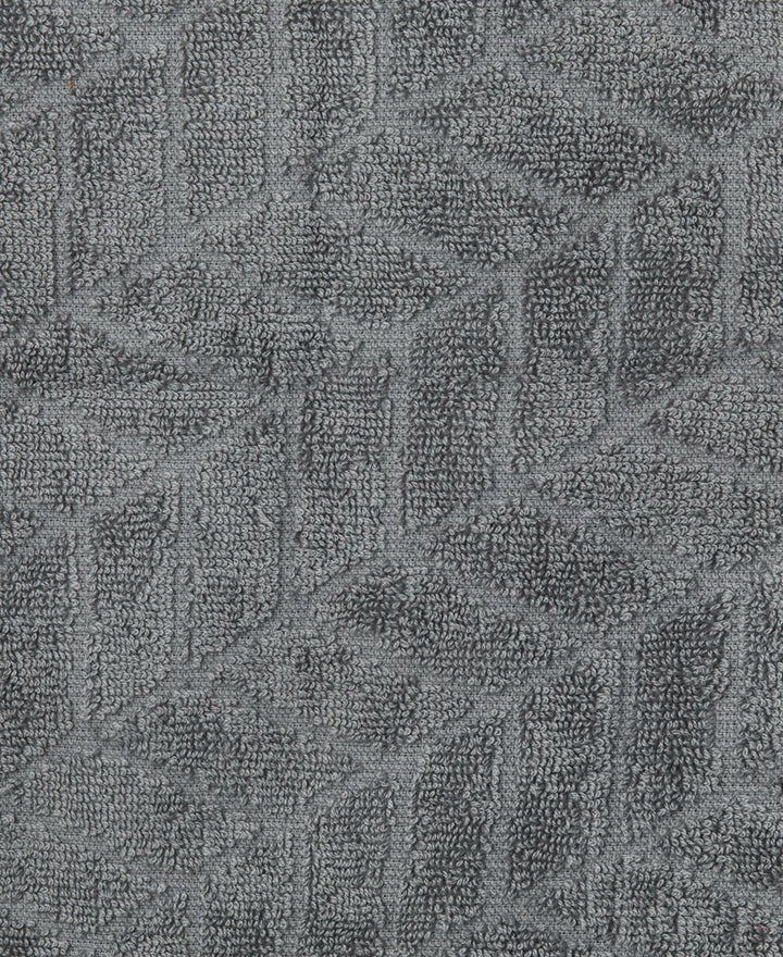 Cotton Terry Ultrasoft and Durable Patterned Hand Towel - Grey (Pack of 2)