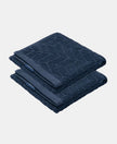 Cotton Terry Ultrasoft and Durable Patterned Hand Towel - Navy-1