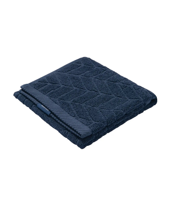 Cotton Terry Ultrasoft and Durable Patterned Hand Towel - Navy-2