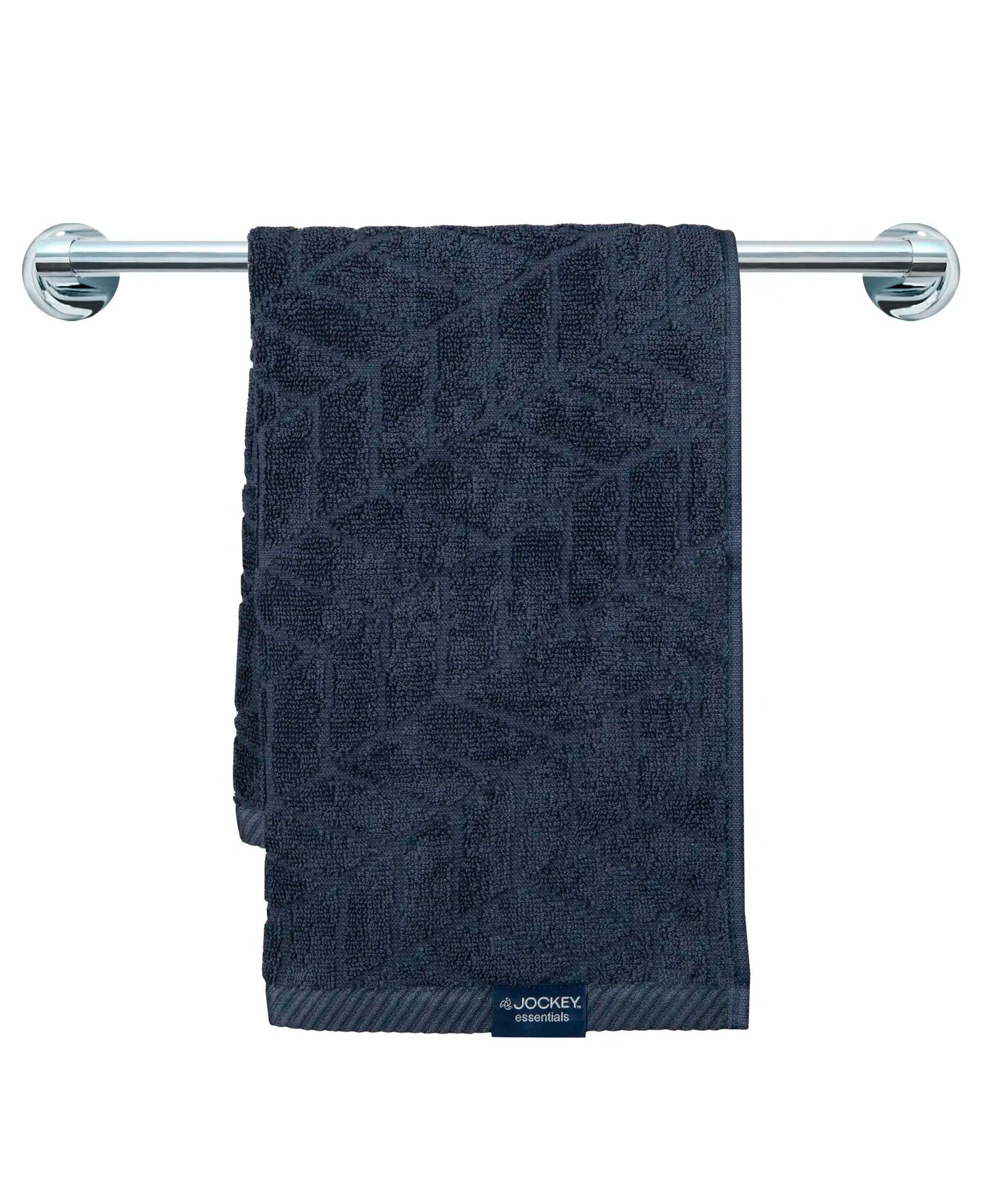 Cotton Terry Ultrasoft and Durable Patterned Hand Towel - Navy-4