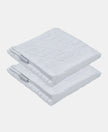 Cotton Terry Ultrasoft and Durable Patterned Hand Towel - White-1