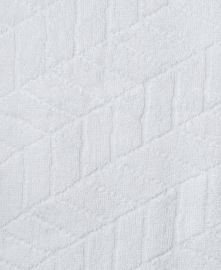 Cotton Terry Ultrasoft and Durable Patterned Hand Towel - White (Pack of 2)